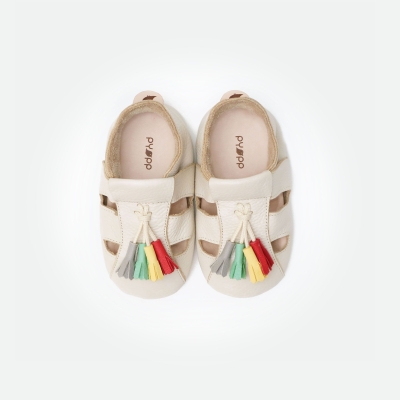 Mocassini Lione vera pelle con tacco platform e frange