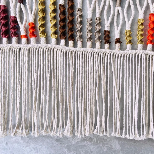 Macramè A Foglia Multicolore Fatto A Mano – Decorazione Da Parete In Cotone E Legno – 30x25 Cm – Stile Boho Per Camera Da Letto