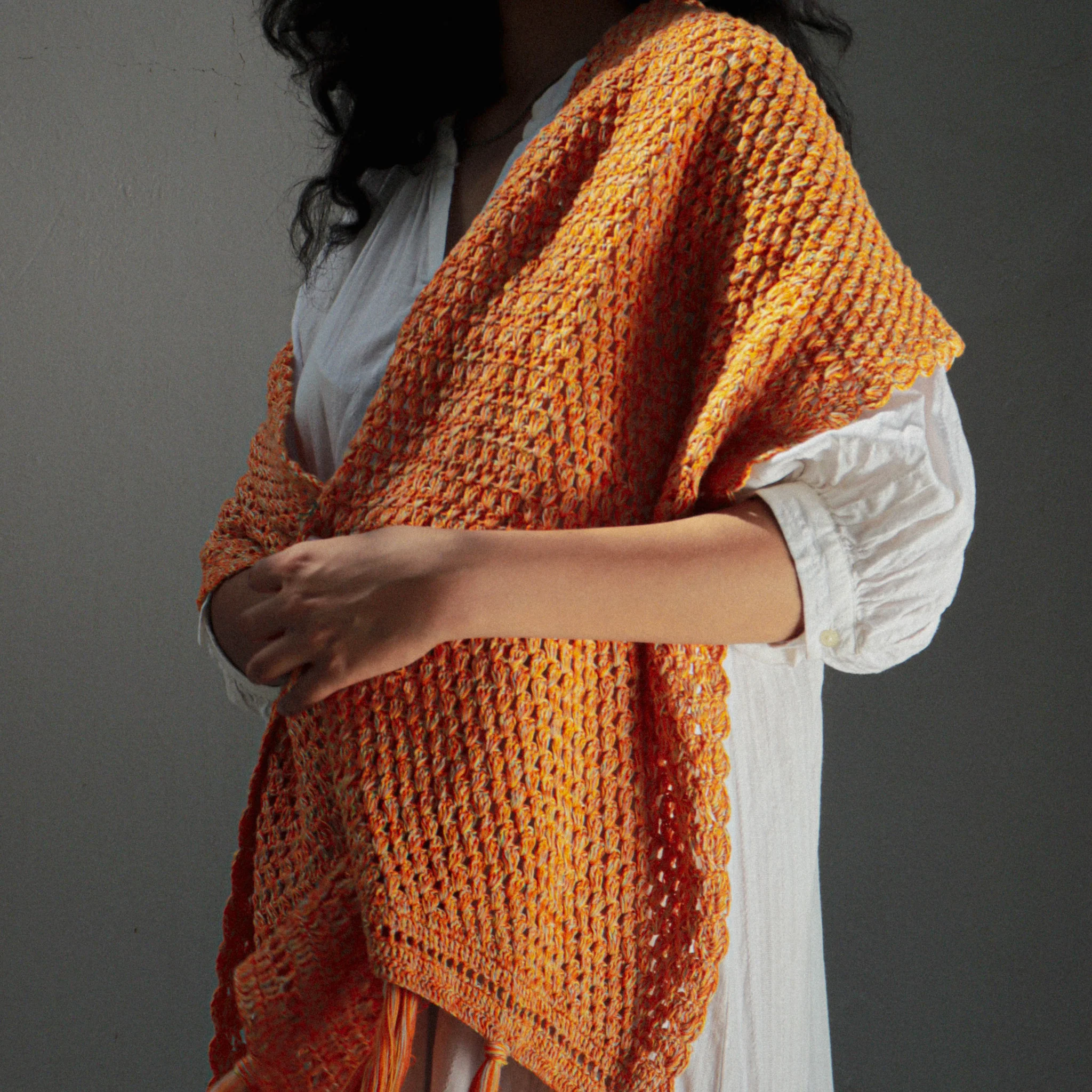 小物 YOKE / STILL JACQUARD LONG STOLE(ORANGE) YOKEヨーク STILL