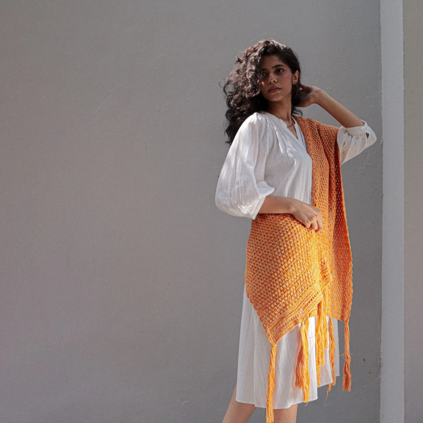 Mix Orange Cotton Stole