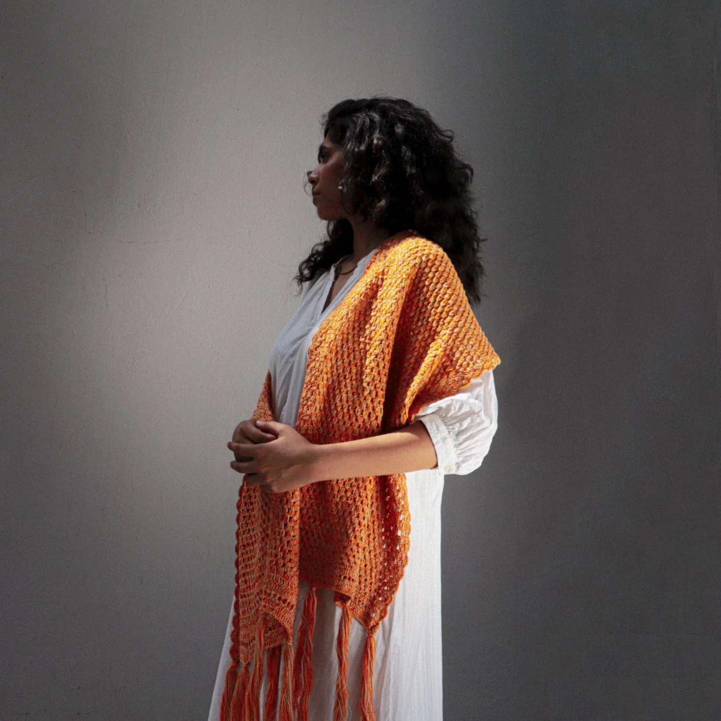 Mix Orange Cotton Stole