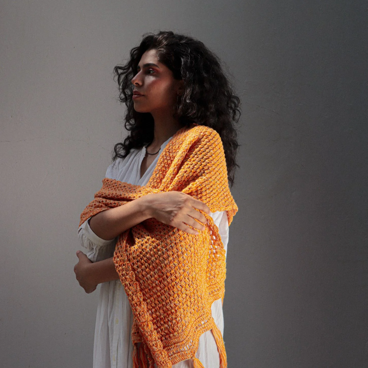 Mix Orange Cotton Stole